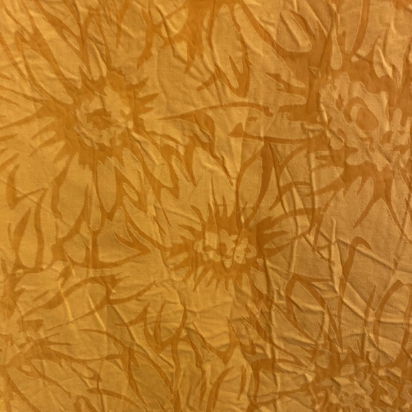 Maggie Sweet size 1X bright yellow short sleeve button down blouse with flower - Picture 6 of 11